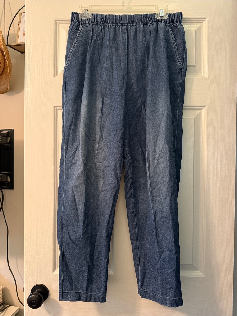 Women’s Dark Blue Jeggings with Elastic Waist